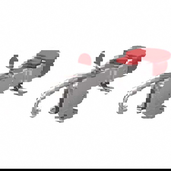 Pull-Action Latch Clamp: Horizontal, 750 lb, J-Hook, Flanged Base